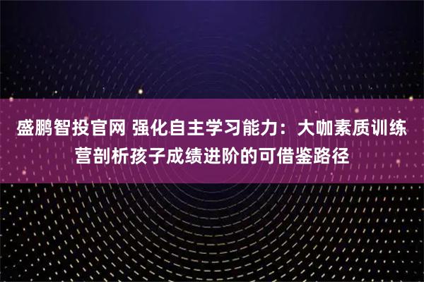 盛鹏智投官网 强化自主学习能力：大咖素质训练营剖析孩子成绩进阶的可借鉴路径